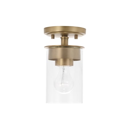 Capital Lighting Mason 5" Wide Semi-Flush Ceiling Fixture / Pendant Aged Brass