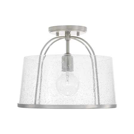 Capital Lighting Madison 13" Wide Semi-Flush Drum Ceiling Fixture / Pendant Brushed Nickel