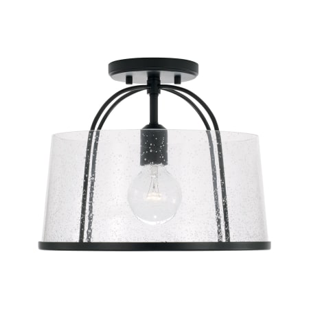 Capital Lighting Madison 13" Wide Semi-Flush Drum Ceiling Fixture / Pendant Matte Black