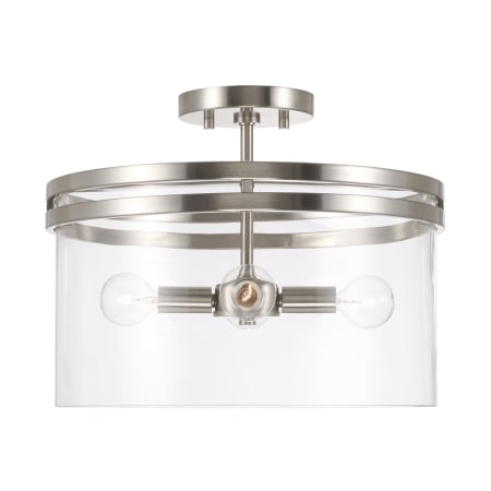 Capital Lighting Fuller 4 Light 15" Wide Semi-Flush Drum Ceiling Fixture Brushed Nickel