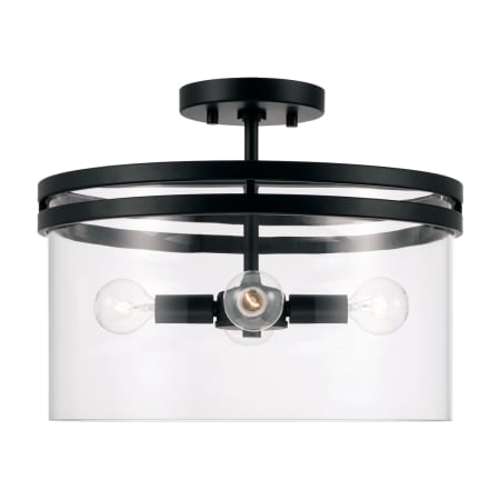 Capital Lighting Fuller 4 Light 15" Wide Semi-Flush Drum Ceiling Fixture Matte Black