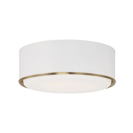 Capital Lighting Carlton 16" Wide Flush Mount Ceiling Fixture Matte Brass / White