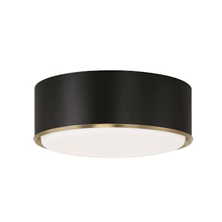 Capital Lighting Carlton 16" Wide Flush Mount Ceiling Fixture Matte Brass / Black