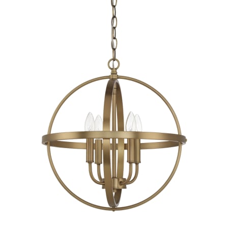 Capital Lighting 4 Light 17" Wide Taper Candle Pendant Aged Brass