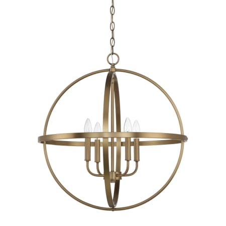 Capital Lighting 4 Light 23" Wide Taper Candle Pendant Aged Brass