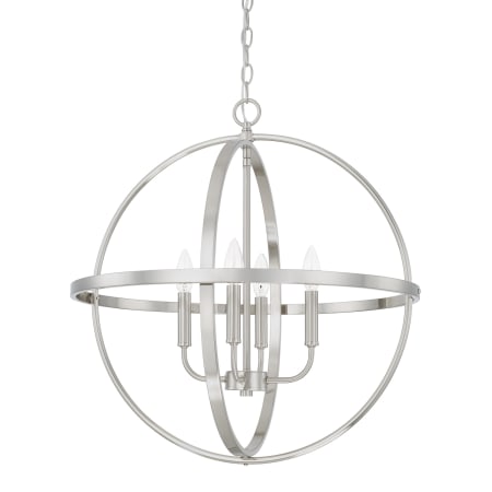 Capital Lighting 4 Light 23" Wide Taper Candle Pendant Brushed Nickel