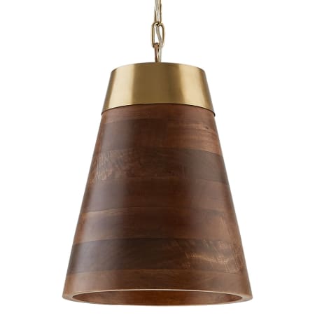 Capital Lighting 14-1/2" Tall Mini Pendant Wood / Brass