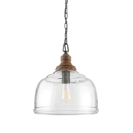 Capital Lighting Single Light 14" Wide Pendant with Clear Glass Shade Grey Wash / Iron Silk