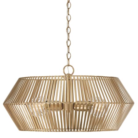 Capital Lighting Kaiya 4 Light 22" Wide Cage Pendant with Hand-Crafted Metal Shade Matte Brass