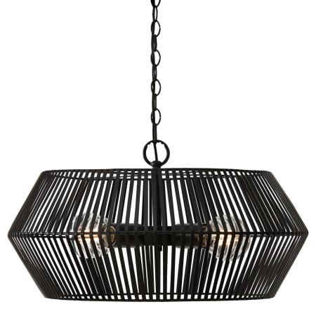 Capital Lighting Kaiya 4 Light 22" Wide Cage Pendant with Hand-Crafted Metal Shade Matte Black