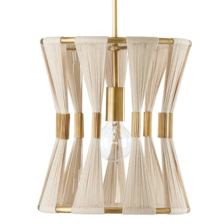 Capital Lighting Bianca 12" Wide Pendant Bleached Natural Rope / Patinaed Brass