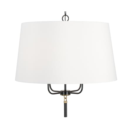 Capital Lighting Beckham 4 Light 26" Wide Drum Chandelier Glossy Black / Aged Brass