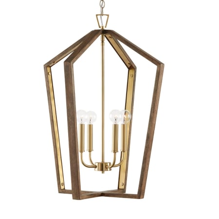 Capital Lighting Maren 4 Light 20" Wide Chandelier Nordic Wood / Matte Brass
