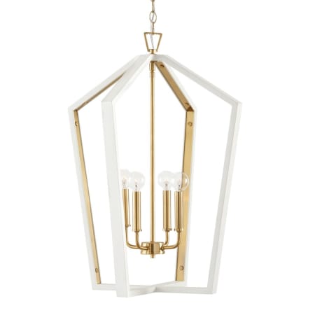 Capital Lighting Maren 4 Light 20" Wide Chandelier Flat White / Matte Brass
