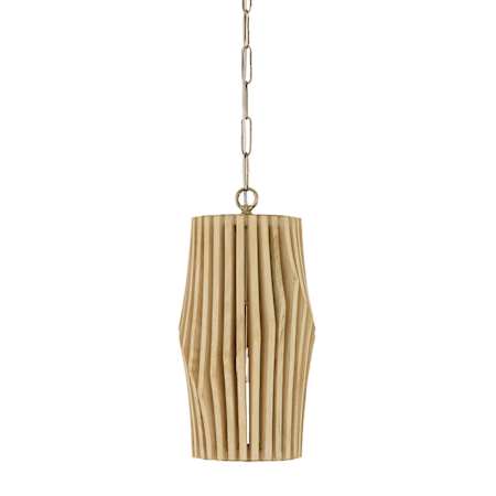 Capital Lighting Archer 9" Wide Wood Mini Pendant Blonde Wood / Matte Brass