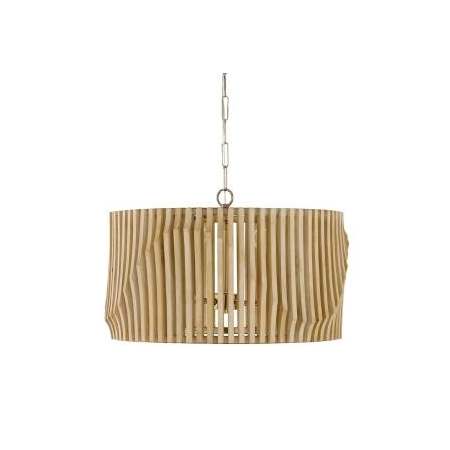 Capital Lighting Archer 4 Light 24" Wide Drum Chandelier Blonde Wood / Matte Brass