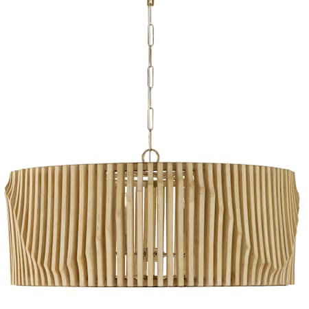 Capital Lighting Archer 6 Light 33" Wide Wood Pendant Blonde Wood / Matte Brass