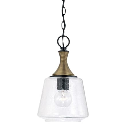 Capital Lighting Amara 9" Wide Mini Pendant Matte Black with Brass