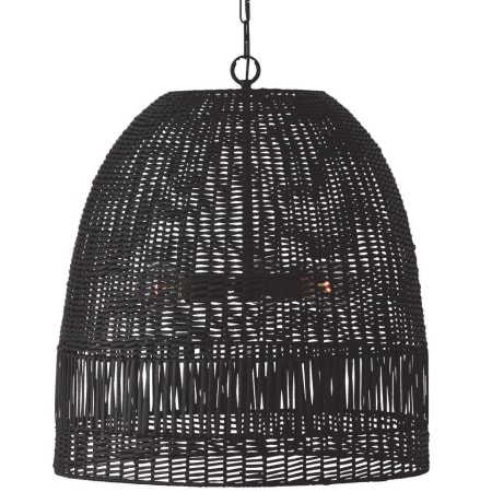 Capital Lighting Naomi 3 Light 24" Wide Wood Pendant Matte Black