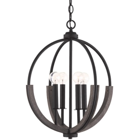 Capital Lighting Clive 4 Light 16" Wide Multi Light Pendant Carbon Grey / Black Iron