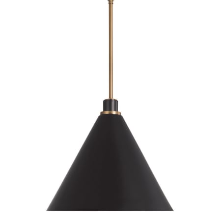 Capital Lighting Bradley 15" Wide Pendant Aged Brass / Black