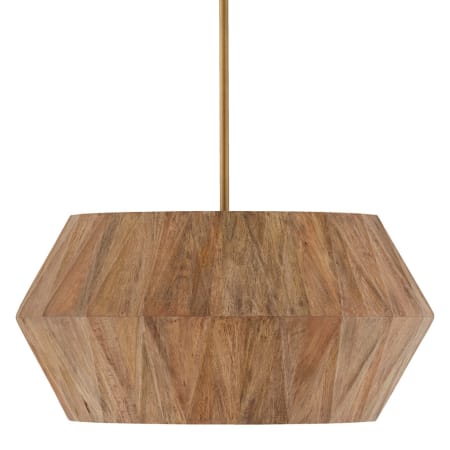 Capital Lighting Nadeau 4 Light 22" Wide Wood Pendant with Mango Wood Shade Light Wood / Patinaed Brass