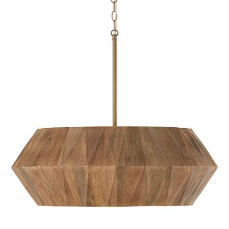 Capital Lighting Nadeau 6 Light 29" Wide Wood Pendant Light Wood / Patinaed Brass