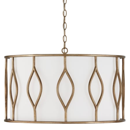 Capital Lighting Cohen 4 Light 24" Wide Pendant with White Fabric Shade Mystic Luster