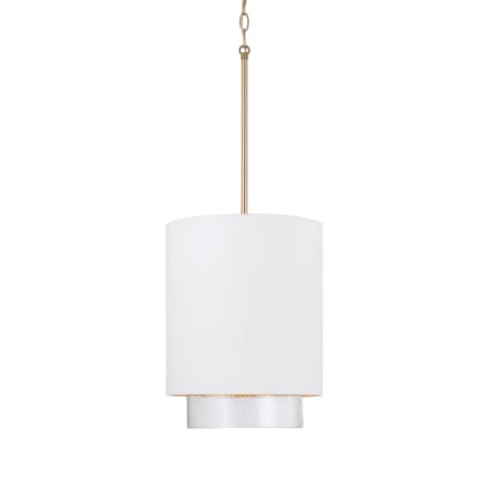 Capital Lighting Weller 12" Wide Pendant Matte Brass / White