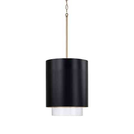 Capital Lighting Weller 12" Wide Pendant Matte Brass / Black