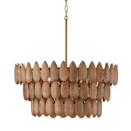 Capital Lighting Ravi 4 Light 25" Wide Chandelier Light Wood / Patinaed Brass