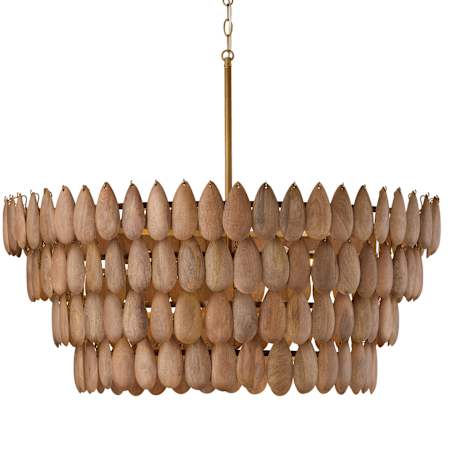 Capital Lighting Ravi 6 Light 37" Wide Chandelier Light Wood / Patinaed Brass