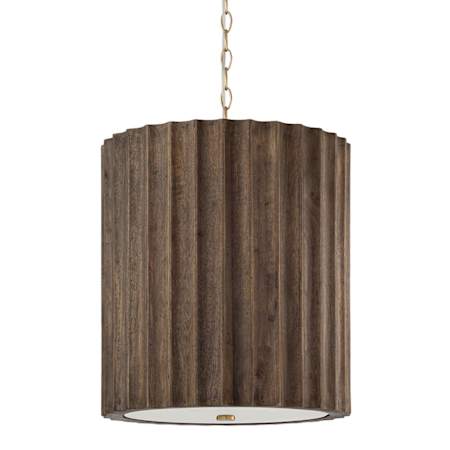 Capital Lighting Cody 3 Light 17" Wide Wood Pendant Matte Brass