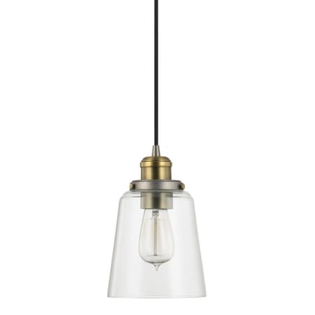 Capital Lighting 6" Wide Mini Pendant Graphite with Aged Brass