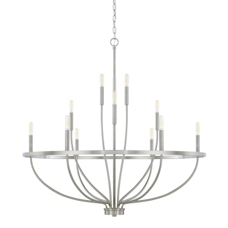 Capital Lighting Greyson 12 Light 40" Wide Taper Candle Chandelier Brushed Nickel