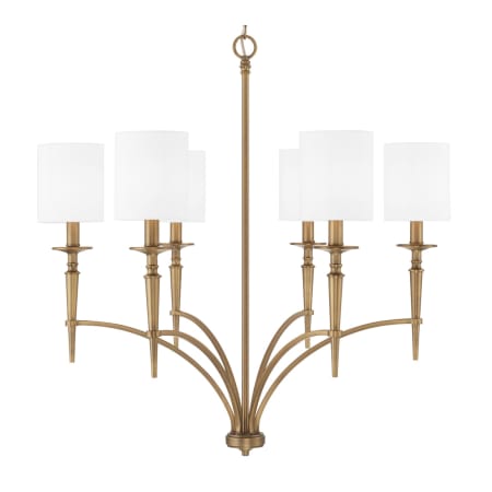 Capital Lighting Abbie 6 Light 31" Wide Pillar Candle Chandelier Aged Brass