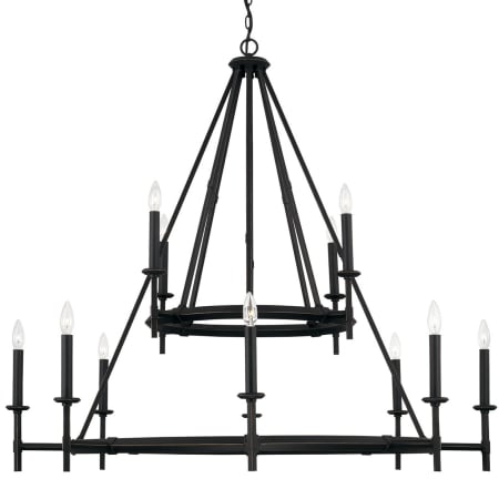 Capital Lighting Ogden 12 Light 48" Wide Taper Candle Ring Chandelier Brushed Black Iron