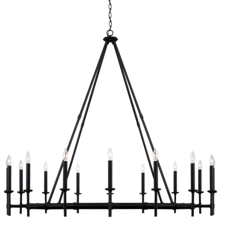Capital Lighting Ogden 16 Light 60" Wide Taper Candle Ring Chandelier Brushed Black Iron