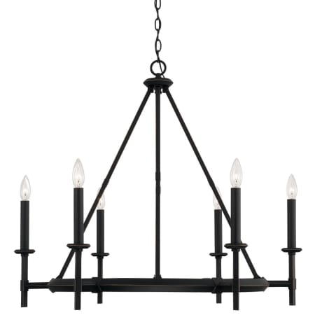 Capital Lighting Ogden 6 Light 33" Wide Taper Candle Ring Chandelier Brushed Black Iron