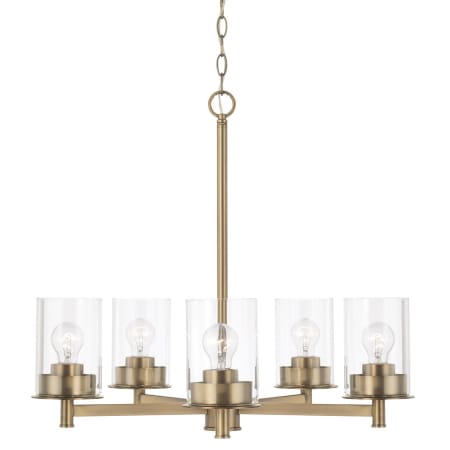Capital Lighting Mason 5 Light 26" Wide Chandelier Aged Brass