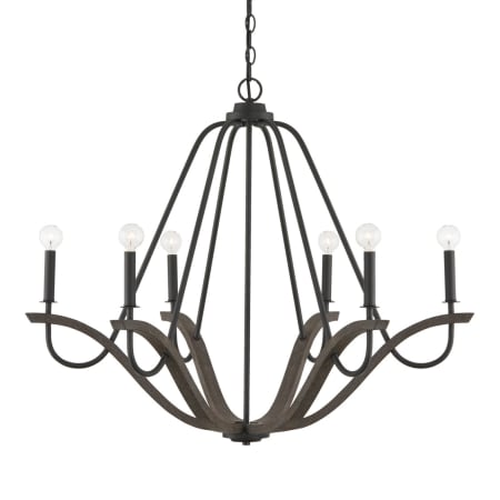 Capital Lighting Clive 6 Light 36" Wide Candle Style Chandelier Carbon Grey / Black Iron