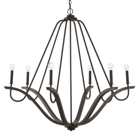 Capital Lighting Clive 6 Light 43" Wide Candle Style Chandelier Carbon Grey / Black Iron
