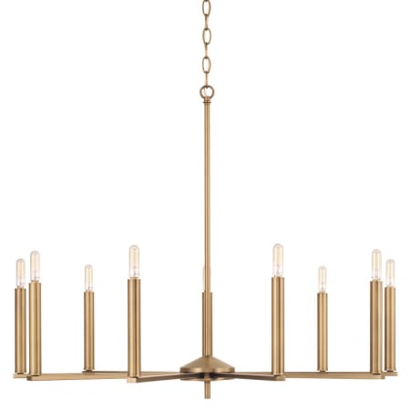 Capital Lighting Portman 9 Light 34" Wide Candle Style Chandelier Aged Brass