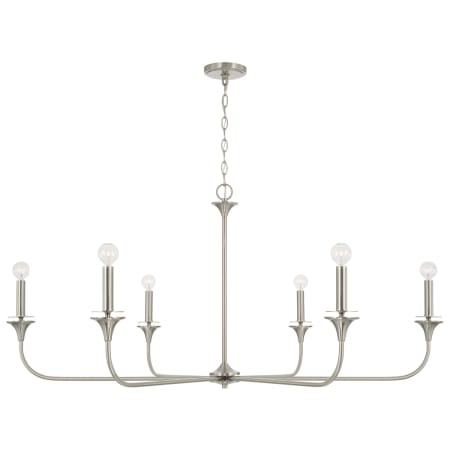 Capital Lighting Presley 6 Light 49" Wide Candle Style Chandelier Brushed Nickel