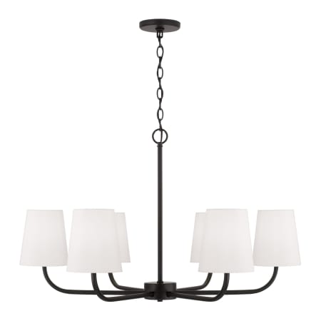 Capital Lighting Brody 6 Light 35" Wide Chandelier with White Fabric Shades Matte Black