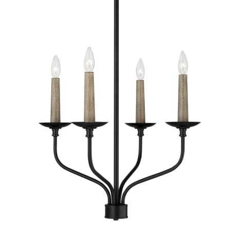 Capital Lighting Wilder 4 Light 22" Wide Taper Candle Style Chandelier Matte Black