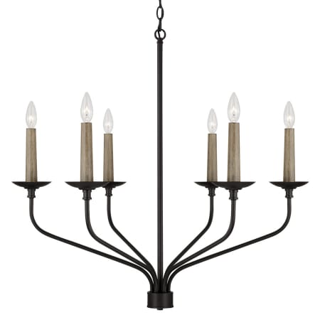 Capital Lighting Wilder 6 Light 32" Wide Taper Candle Style Chandelier Matte Black