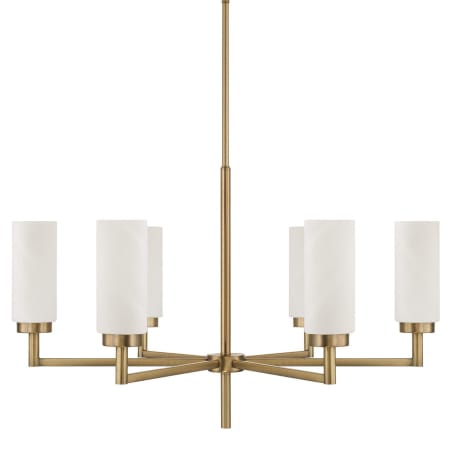 Capital Lighting Alyssa 6 Light 31" Wide Chandelier with Faux Alabaster Glass Shades Aged Brass