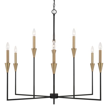 Capital Lighting Avant 9 Light 42" Wide Taper Candle Style Chandelier Aged Brass / Black