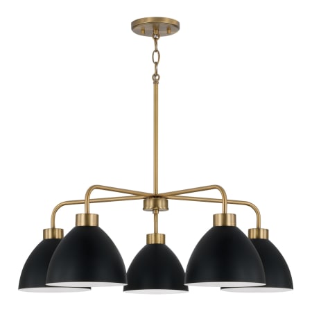 Capital Lighting Ross 5 Light 30" Wide Chandelier Aged Brass / Black